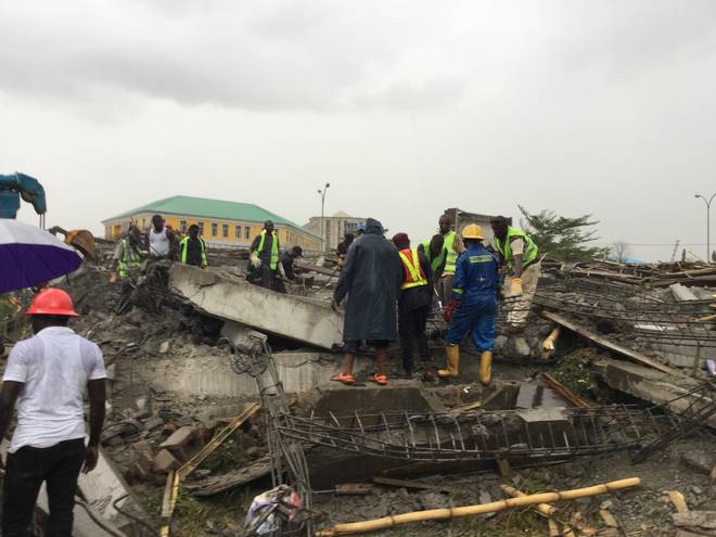 Collapsed shopping complex kills 2, slows movement in Abuja