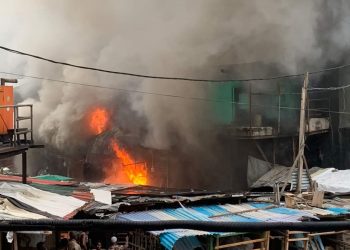 Fire Razes Shops At Balogun Market, Lagos